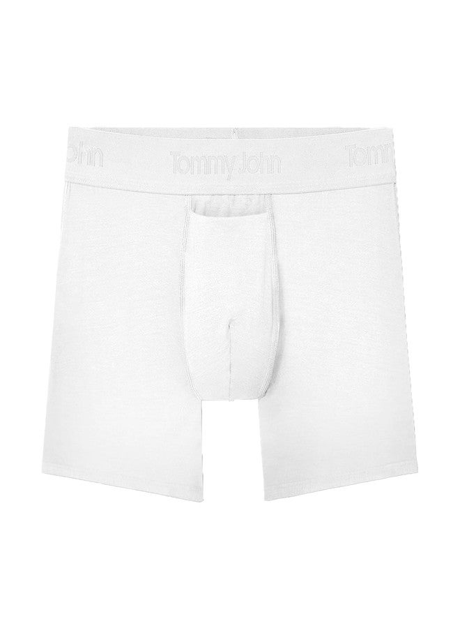 Tommy John Men's Trunk 4” Underwear, Second Skin Boxers with Supportive Contour Pouch, Soft Naturally Breathable Stretch Fabric Boxers for Men, White, XX-Large - Image 1